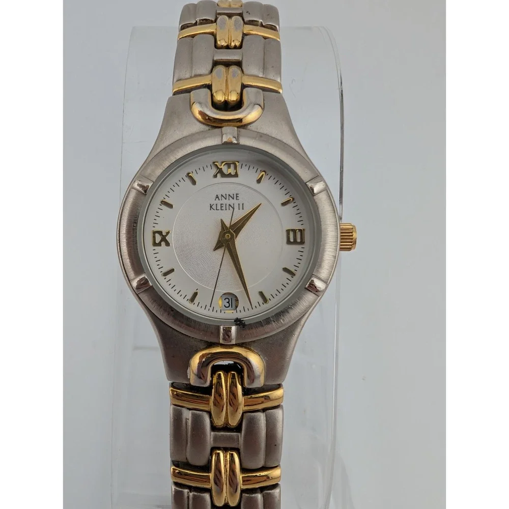 Ann Klein II Watch Women 23mm Silver Gold Two Tone 7